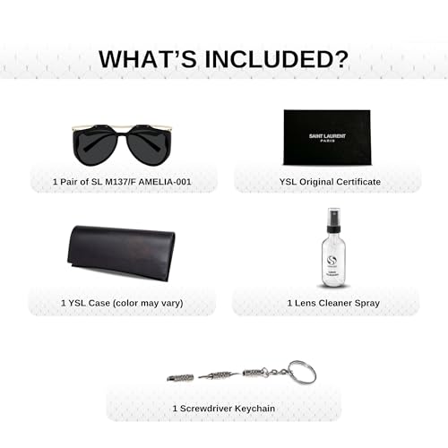 SAINT LAURENTSL M137/F AMELIA Floating Aviator Sunglasses + Bundle with eSHADES Luxury Eyewear Kit4