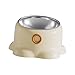 IEUDNS Tilted Cat Feeder Bowl Feeding Dish Home Indoor Outdoor Backyard Removable Stainless Steel Bowl Food Dispenser for Puppy Pets, Vanilla Brown