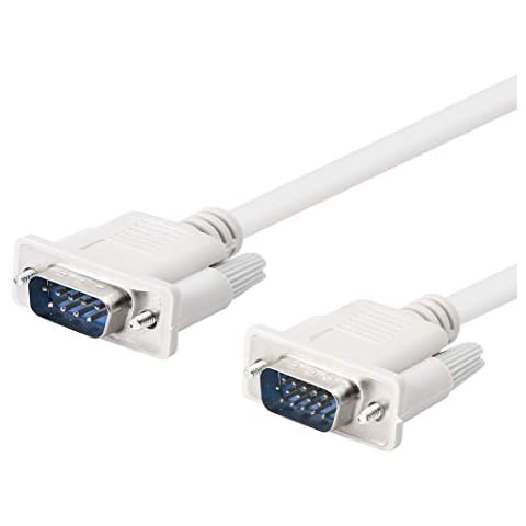 YACSEJAO DB9 to VGA Male to Male Cable 1.35M/4.4ft DB9 9 Pin Male to VGA Video 15 Pin Male RS232 Serial Port Cable for Computers, Printers, Scanners Cover