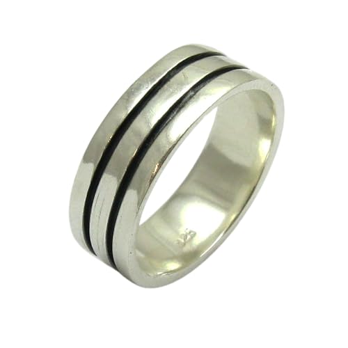 Bague en argent massif 925 bande large R000278 anneau tendance pour femme et homme