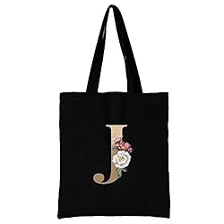 26 Letter Printed Canvas reusable grocery bags, Foldable Casual Travel HandBag, Shoulder Beach Tote Bags, Shopper bag eco friendly super strong washable Storage bags Shopping bag Canvas bag for Women