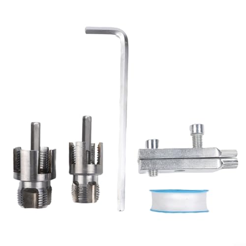 Gettimore Juego de 2 roscas internas y externas para tubos de PVC PPR de 1/2 3/4 pulgadas para rosca de tubería de doble propósito, kit de metal portátil