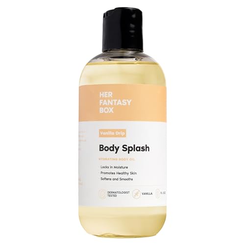 Her Fantasy Box | Body Splash Vanilla Drip Fragrance Oil Warm Vanilla Sugar Scent with Creamy Cashmere & Sandalwood Lightweight Hydrating Body Oil Vegan & Cruelty Free