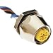 FK 57-0.5M Connector, M12 Female Receptacle, 5 Wire, Panel Mount, 0.5 Meter, PVC, U-52078