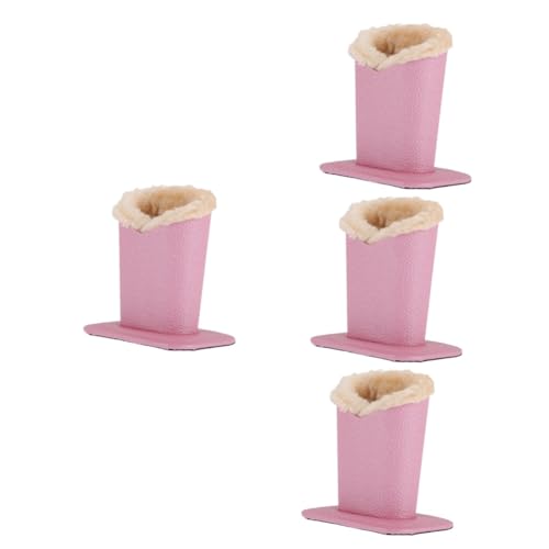 Support de lunettes en cuir avec doublure peluche LIFKOME | Lot de 4 présentoirs de bureau