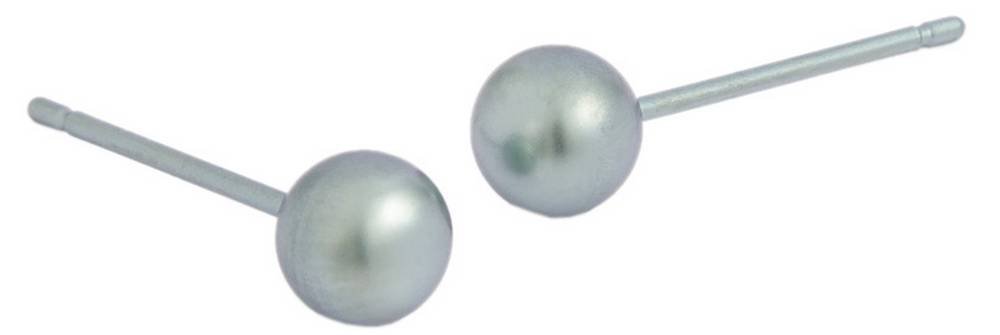 Ti2 Titanium Womens 5mm Round Bead Stud Earrings - Sky Blue