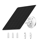 Solar Panel for Security Camera Outdoor, 5W Solar Panel Charger Compatible with Rechargeable Battery Powered Camera, with 9.8ft Cable, Adjustable Wall Mount, IP65 Waterproof (White)