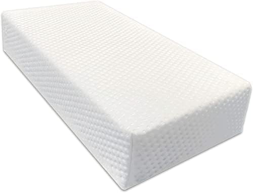 The Cube Memory Foam Square Pillow for Side Sleepers, Ergonomic Support Cervical Head Cushion ,for Neck and Shoulder Pain Relief ,Vertebral Protection Thicker Bed (24‘’x12''x5''), White