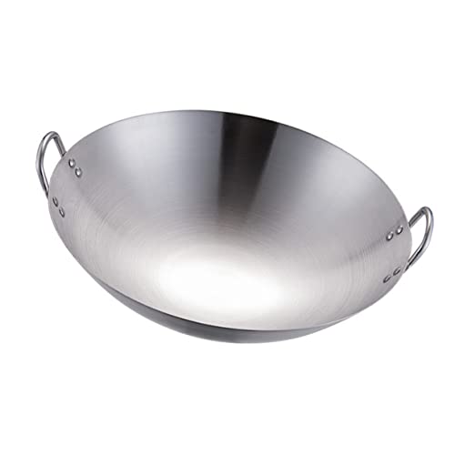 Wok de acero inoxidable con doble asa para cocina miniatura 1