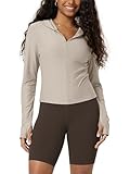 ODODOS Women's Half-Zip Crop Hoodie...