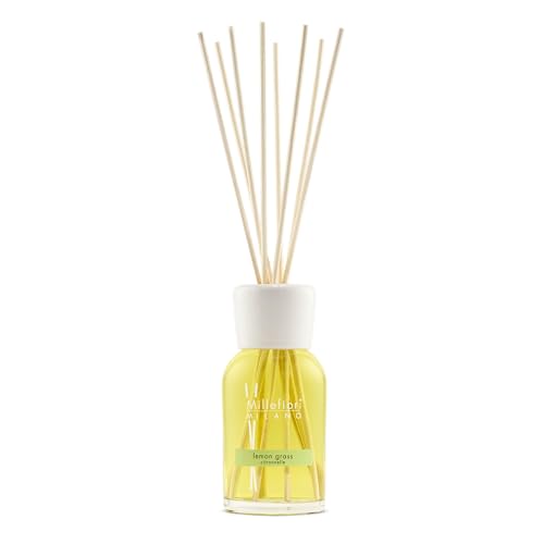 Millefiori Milano – Diffusore a Bastoncini 250 ml, Lemon Grass – Profumatore Ambiente Raffinato con Note Fresche e Agrumate