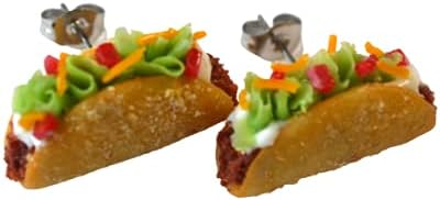 Taco Mini Food Stud Earrings, Polymer Clay Mini Food Jewelry
