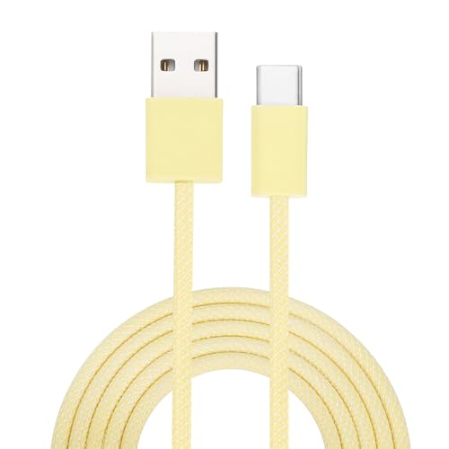 sourcing map 3.28ft USB Type C Charger Cable, 2A Type-C to USB A Braided Charging Cord Data Transfer Cable for Tablet Phone LED Desk Lamp Drone, Yellow