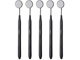 ARTMAN INSTRUMENTS Dental Mirror Stainless Steel Matte Black, Set of 5 Dental Mirrors Front Surface Rhodium Plasma Coated for General and Laser Dentist European Style Threading