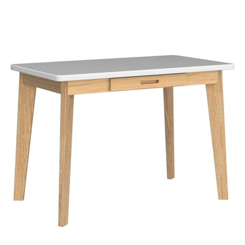 IOTXY Solid Wood Writing Desk - Home Office Workbench Desk with Drawer, 31.5" Width Laptop Computer Work Study Table in White