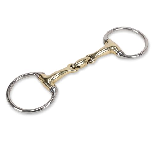 ARBO-INOX Olivenkopfgebiss anatomisch - doppelt gebrochen – ruhige Lage und direkte Zügelhilfe – Argentan-Mundstück, Edelstahl, Verschiedene Größen - Munstück ca. 14 mm
