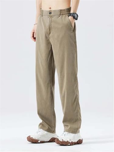 Hndudnff Men's Summer Thin Loose Jeans Casual Distressed Soft Stretch Straight Denim Long Pants3