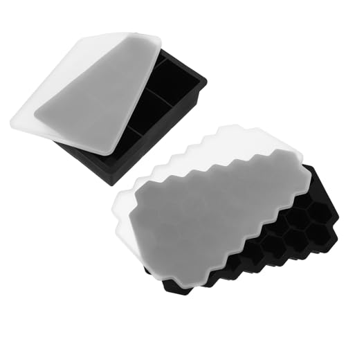 Bandeja de cubitos de hielo de silicona 37 orificios negra miniatura 1