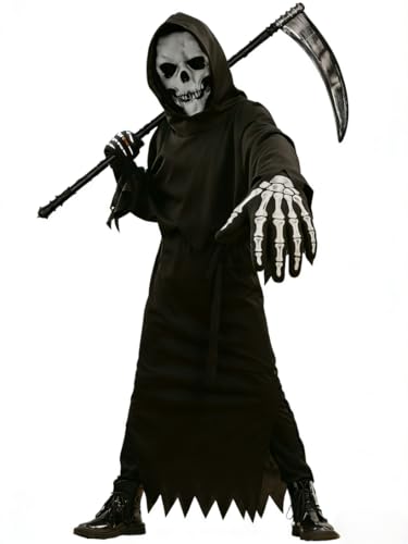Disfraz de Grim Reaper para niños con máscara y guantes