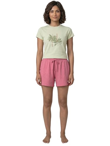 Image of Enamor Drawstring Mid Thigh Length Mid Rise Basic Shorts - Relaxed Fit, Super Soft Cotton - E062