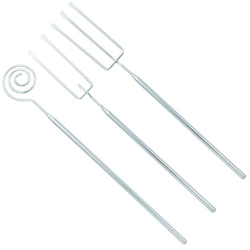 Schokoladen-Tauchgabel 3 Stück Set Schokolade Pralinengabel Edelstahl Schokolade Gabel Pralinengabel Tauchgabel Set für die Hausmannskost Candy Fondue Gabel Grillgabel Backzubehör
