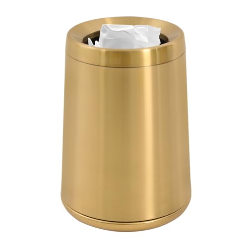 Caneca de basura redonda de 16L dorada miniatura 4