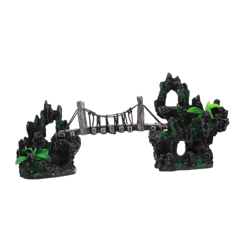 Sosoport 水槽造景吊り橋 水族館の装飾 水槽の装飾植物 空気 難破船 橋の水族館 水族館橋 装飾橋 水槽の山 隠れ家 フィッシュ 水槽アクセサリー橋のおもちゃ 水族館の砂利 魚 樹脂