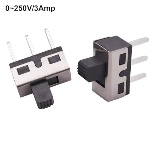 Gebildet 40PCS Interruptores Deslizantes 250V/3A,1P2T SPDT 3 pinos 2 posições SS12D10 e 50V/0.5A Min