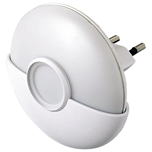 Electraline 58304 Luce Notturna a LED con Sensore Crepuscolare, Bianco/Trasparente