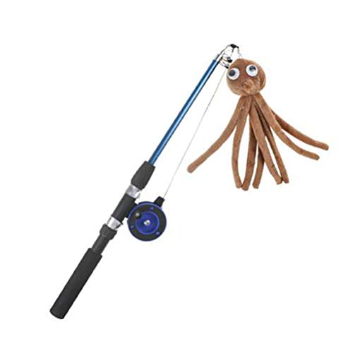 Brinquedo de vara de gato criativo engraçado de pelúcia brinquedo de gato interativo colorido e flex