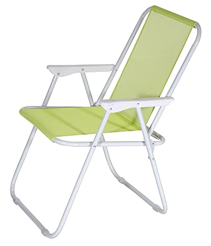 VERDELOOK Sedia Lanzarote Pieghevole da Spiaggia 52x44x75 cm, Lime Giardino Esterni