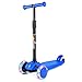 BELEEV Roller Kinder Scooter 3 Räder für Mädchen & Jungen, Kinderroller mit Led Licht Räder, 5 Einstellbarer Höhe, Lean-to-Steer, Klappbar Kleinkinder Kinderscooter(Blau)