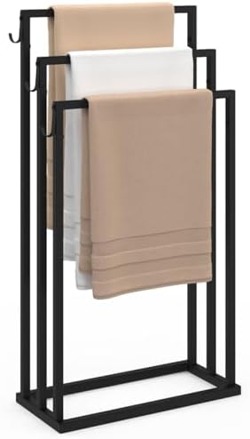 Transformez Votre Salle de Bain en Spa : Idées de Décoration et Ambiance Zen IDMarket - Porte-Serviettes sur Pied 3 Niveaux Dallas métal Noir ...