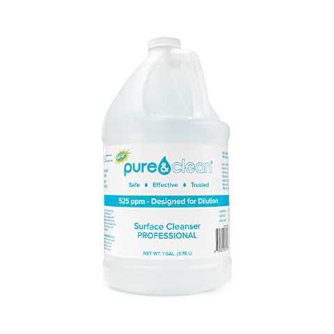 PURE & CLEAN Multi Surface Cleaner Hypochlorous Acid Cleaning Solution Powerful HOCl for Use On Most Any Surface All Purpose Cleaner Hospital Grade, Safe For Foggers, 1 Gallon Cover