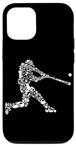 おもしろ野球アート 野球グローブ 野球 バット 野球 スマホケース iPhone 12/12 Pro 用