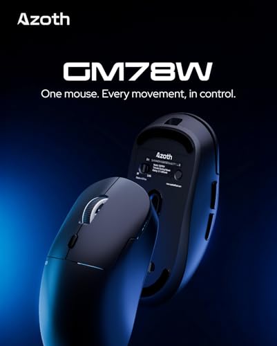 Image of AZOTH GM78W Wireless Gaming Mouse, 7-Button RGB Trimode Mouse with 12800 DPI, 2.4G /Bluetooth /Wired, Optical Sensor, Macro Software, 1000Hz Polling Rate, Lightweight Design for Laptop PC /Desktop