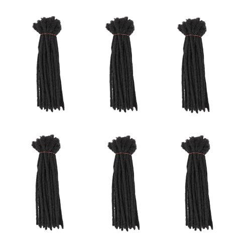 FREESHOW 8 Inches to 12Inches 0.4cm Width Dreadlock Extensions 10 Strands & 60 Strands 100% Human Hair Handmade Dreadlock Extensions For Black Women/Men (0.4cm-8"60PCS, Natural)