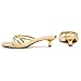 Athlefit Gold Heels for Women Strappy Flip Flop Low Kitten Heels Square Toe Dressy Party Short Thong Heeled Sandals Size 10