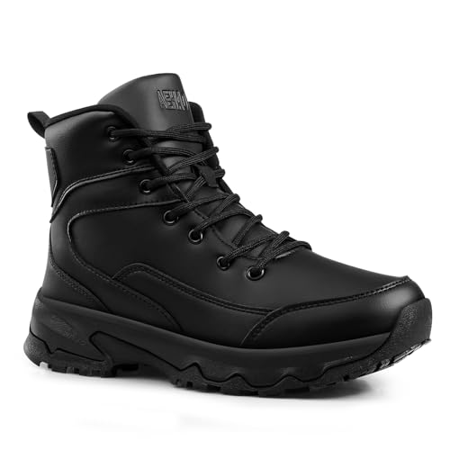 Image of Non Slip Work Boots for Men Slip Resistant Shoes for Chef Kitchen Restaurant Food Service Working Waterproof Ankle Boot Cotton-Padded Outdoor Walking Sneakers