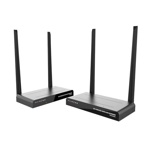 HDMI sans Fil 4K, kit émetteur et récepteur, Plug & Play, télécommande KVM et IR, Sortie en Boucle HDMI, Extension sans Fil, Streaming vidéo et Audio vers TV/projecteur