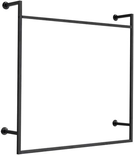 Perchero de ropa montado en la pared, estante industrial de metal para ropa, estante de doble barra para colgar ropa, estante de tubería de