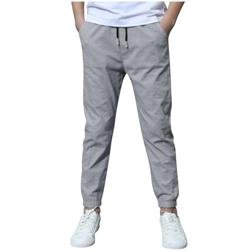 Boys Pants Teen Boys School Uniform Fall Casual Sweatpants Kids Elastic Waist Drawstring Jogger Pants with Pockets