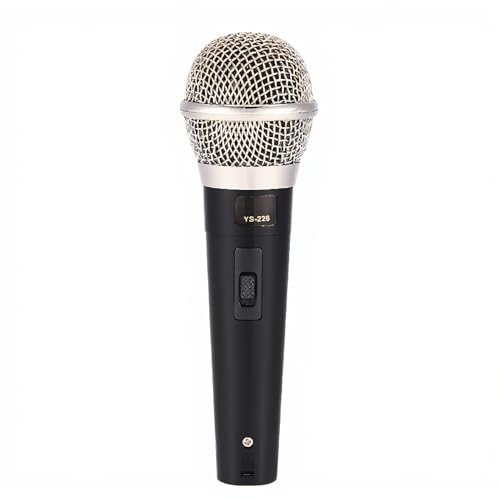 ASHATA Microphone Dynamique, Microphone Professionnel avec Fil de Voix Dynamique, Microphone à Main de 6,5 mm Microphone à câble 5M avec Voix Claire pour karaoké/vocaux/conférences