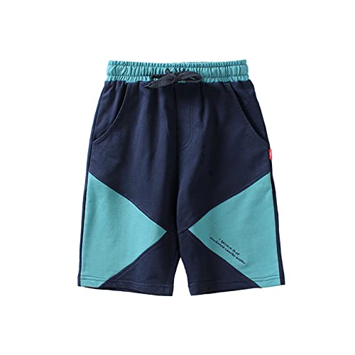 Rolanko Jungen Sport Shorts Sommer Sweatshorts Kinder Laufhose Active Kurze Hose(B1-Blaue,152-164) Cover