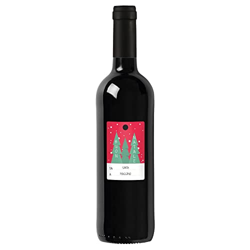 Bottiglia di vino rosso personalizzata IGT Toscana Rosso - Idea regalo esclusiva e originale per Natale! (Greeting Card)