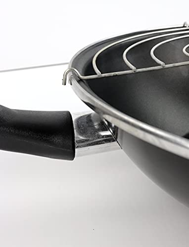 MAGEFESA-Black-Wok-28cm-de-Acero-vitrificado-Exterior-Negro-Antiadherente-bicapa-Reforzado-Efecto-Piedra-Apto-para-Todo-Tipo-de-cocinas-Especial-induccion-50-de-Ahorro-energetico