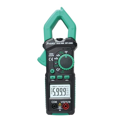 Pro'skit Taiwan Quality MT-3209 3-5/6 AC/DC Digital Clamp Multimeter Clamp Meter Pliers Ammeter Voltage Tester Multimeter Frequency Meter Measures Current Voltage Resistance Diodes Continuity