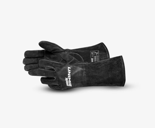 UNIMIG Rogue 400mm / 680mm Leather Welding Gloves, Heavy Duty MIG Plasma, Heat Flame Abrasion Resistant, Short or Long Gauntlet (400mm | Left/Left | 1 Pair)