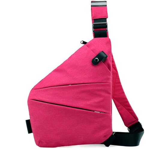 VFUX Peak Carry Anti Theft Travel Bag for Women Men the slim carry crossbody bag Personal Flex Travel Multi Pocket Sling Bag (Right Handed Rose Red)
