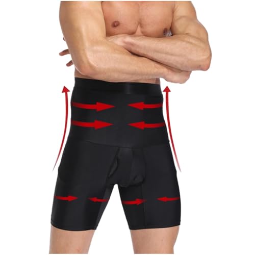 Mens Compression Shorts Long Shapewear Tummy Control Underwear High Waist Slimming Body Shaper Leg Tights Boxer Birefs3